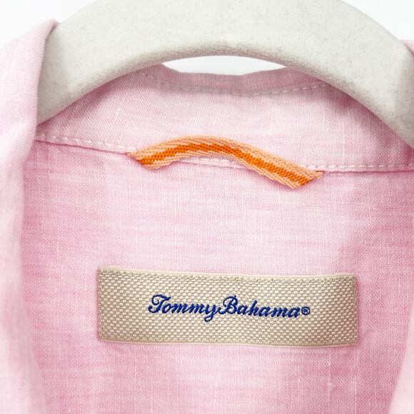 Tommy Bahama Mens Vacation Beachy 100% Linen Button Up Short Sleeve Shirt Size L - Picture 5 of 8